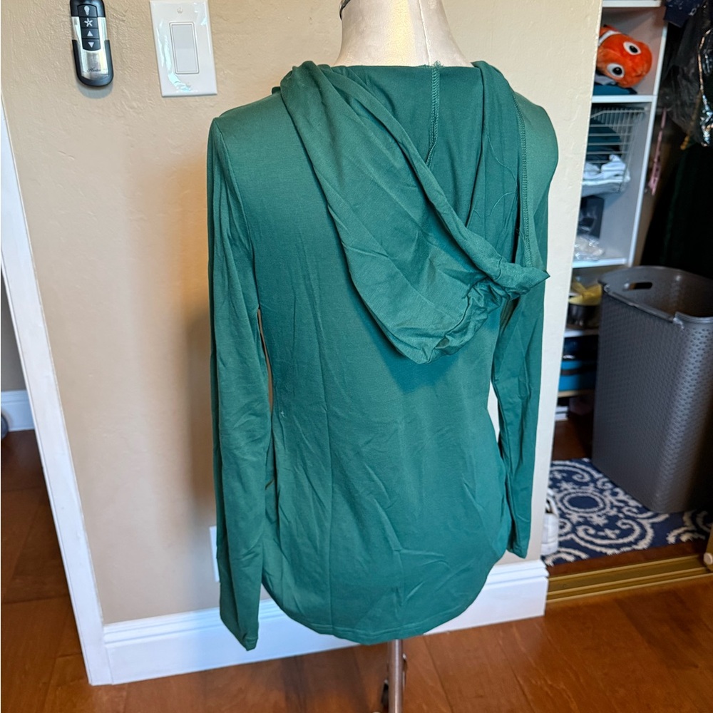 NWT TEMU Green Ruffled Double Belt Hoodie Fashion with Long Sleeve- X-Large - Picture 14 of 16